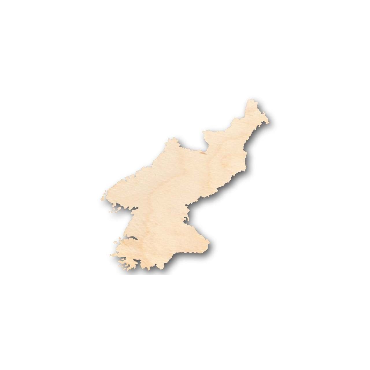 Unfinished Wooden North Korea Shape - Country - Craft - up to 24" DIY-24 Hour Crafts