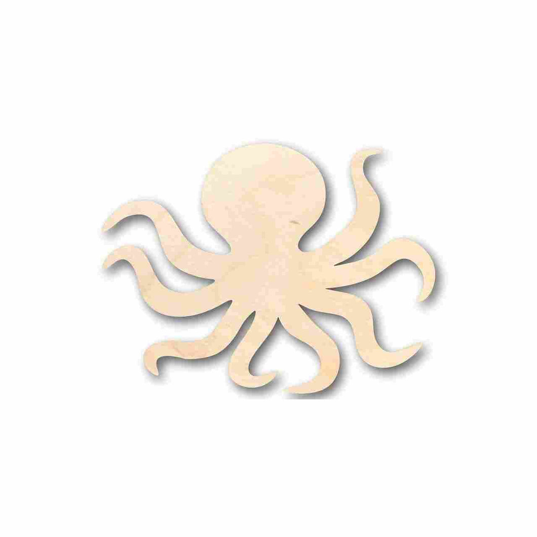 Unfinished Wood Octopus Shape - Ocean - Craft - up to 24