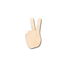 Load image into Gallery viewer, Unfinished Wooden Peace Hand Shape - Craft - up to 24&quot; DIY-24 Hour Crafts
