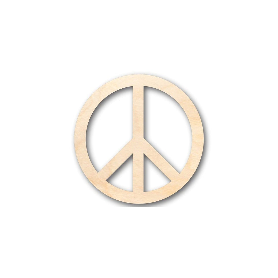 Unfinished Wooden Peace Symbol Shape - Craft - up to 24