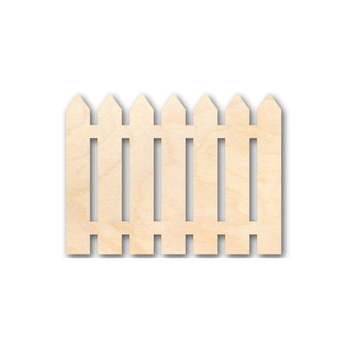 Unfinished Wooden Picket Fence Shape - Craft - up to 24
