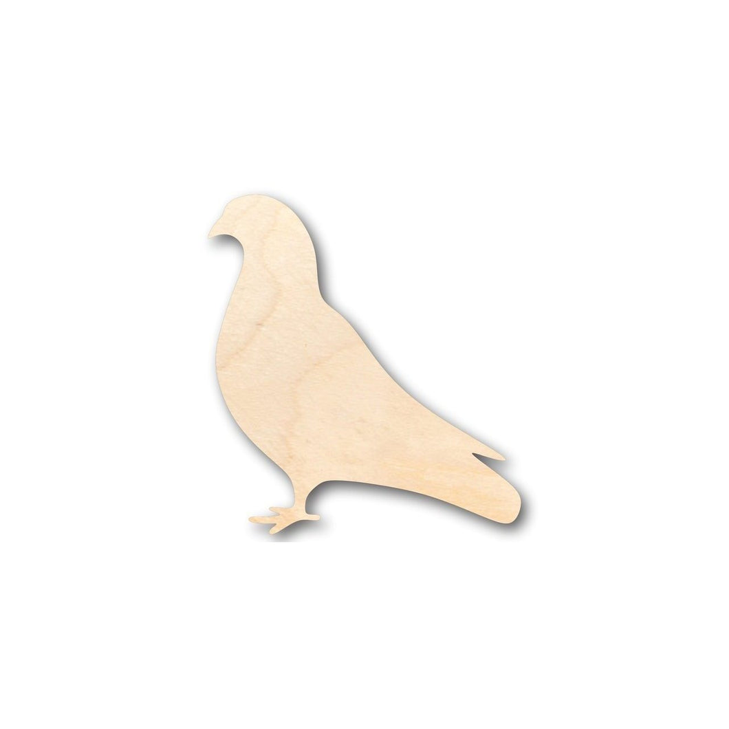 Unfinished Wooden Pigeon Shape - Bird - Wildlife - Craft - up to 24