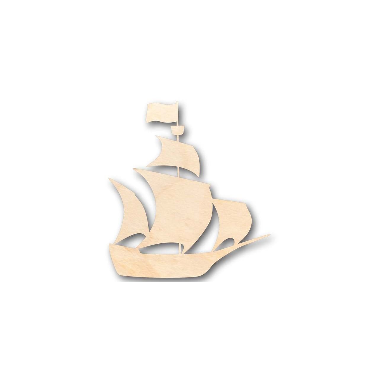 Unfinished Wooden Pirate Ship Shape - Pirates - Craft - up to 24" DIY-24 Hour Crafts