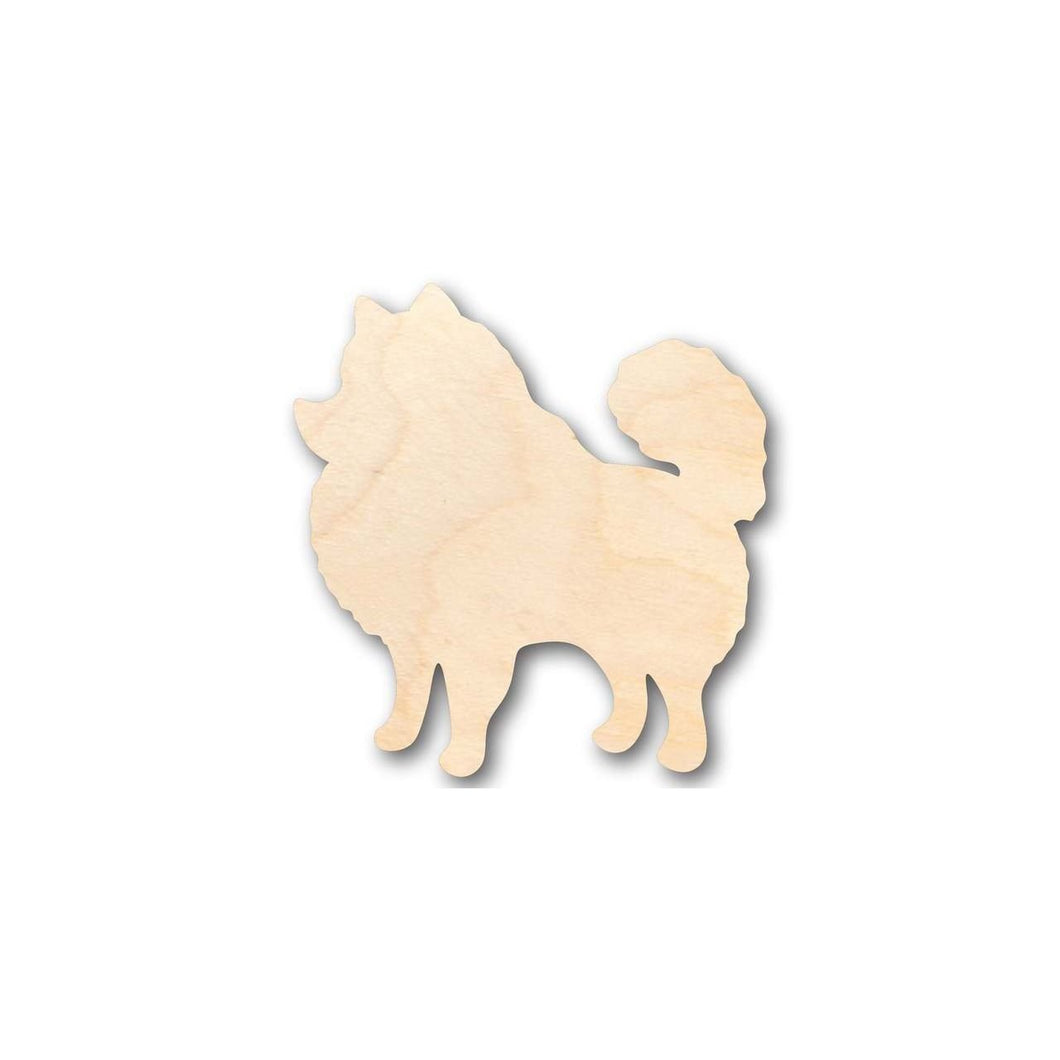Unfinished Wooden Pomeranian Dog Shape - Animal - Pet - Craft - up to 24