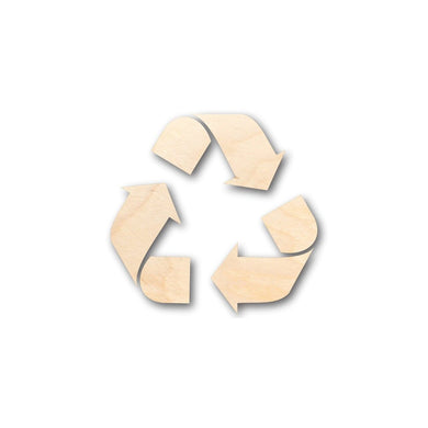 Unfinished Wooden Recycling Symbol Shape - (3 Piece) Craft - up to 24