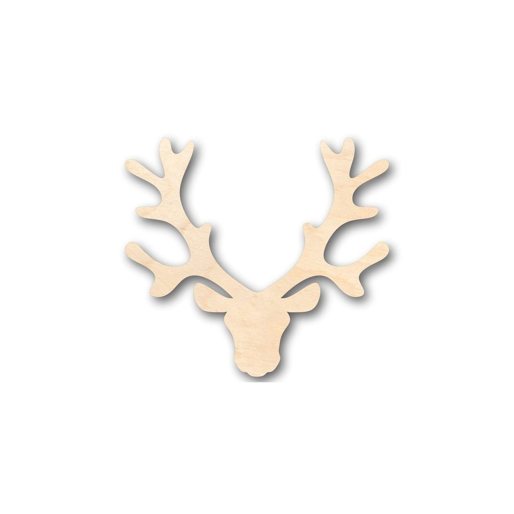 Unfinished Wooden Reindeer Head Antlers Shape - Animal - Wildlife - Craft - up to 24