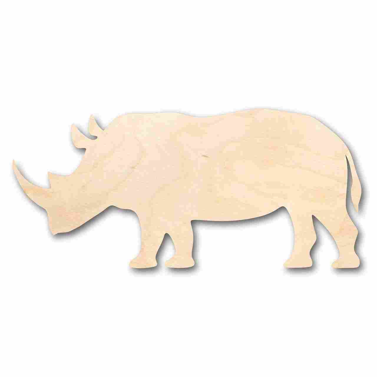 Unfinished Wooden Rhinoceros Shape - Animal - Wildlife - Craft - up to 24