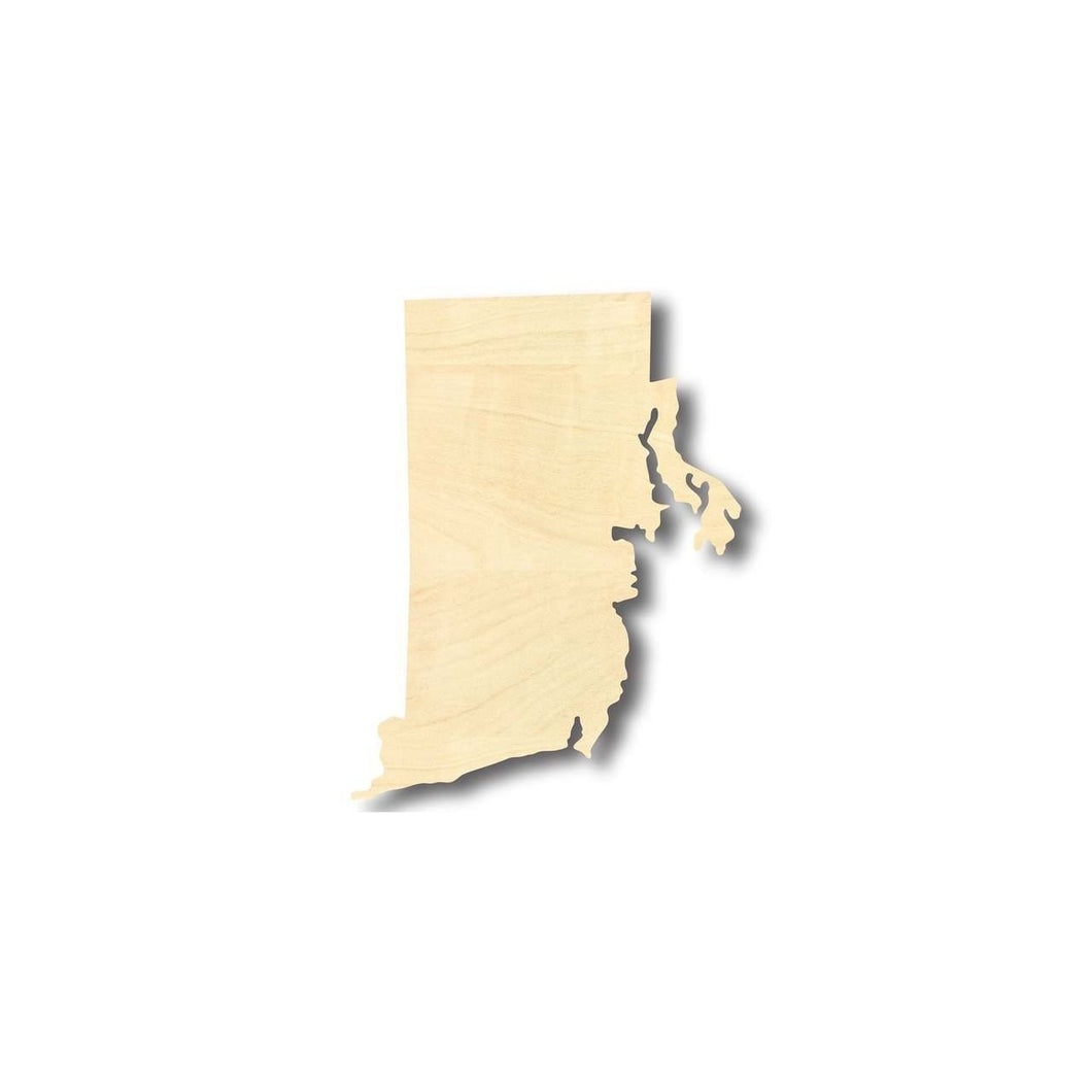 Unfinished Wooden Rhode Island Shape - State - Craft - up to 24