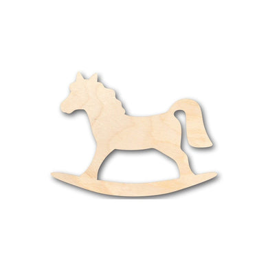 Unfinished Wooden Rocking Horse Shape - Toy Animal - Craft - up to 24