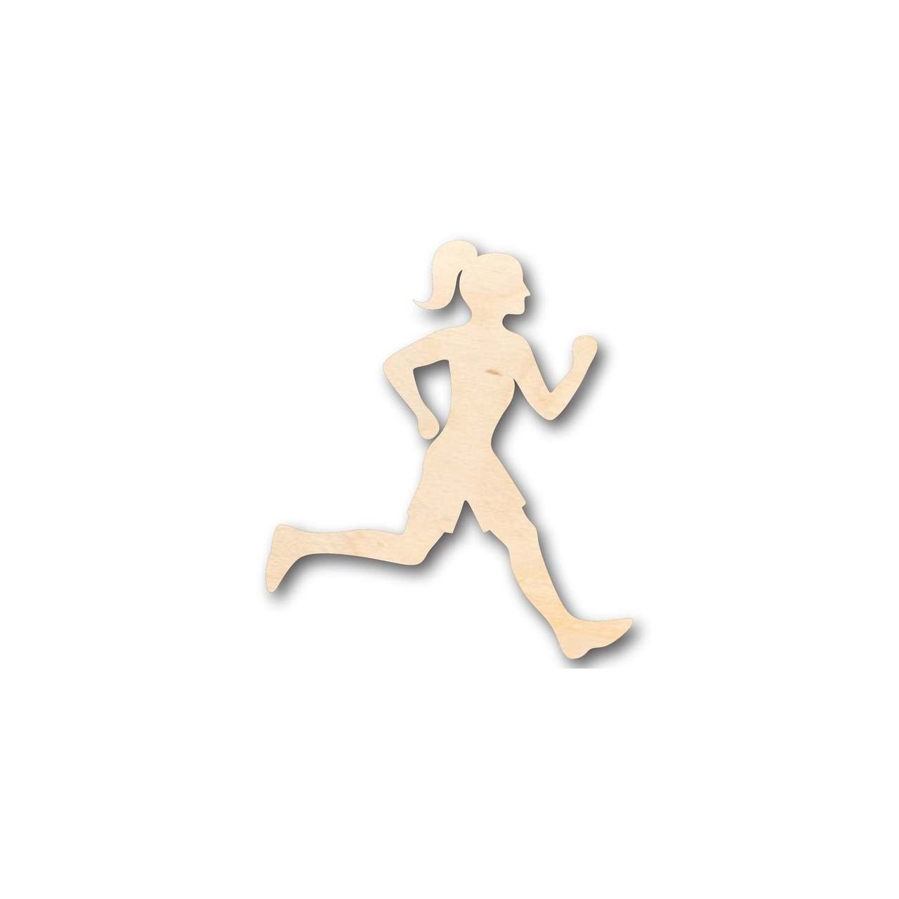 Unfinished Wooden Running Girl Shape - Track Cross Country - Sports - Room Decor - up to 24" DIY-24 Hour Crafts