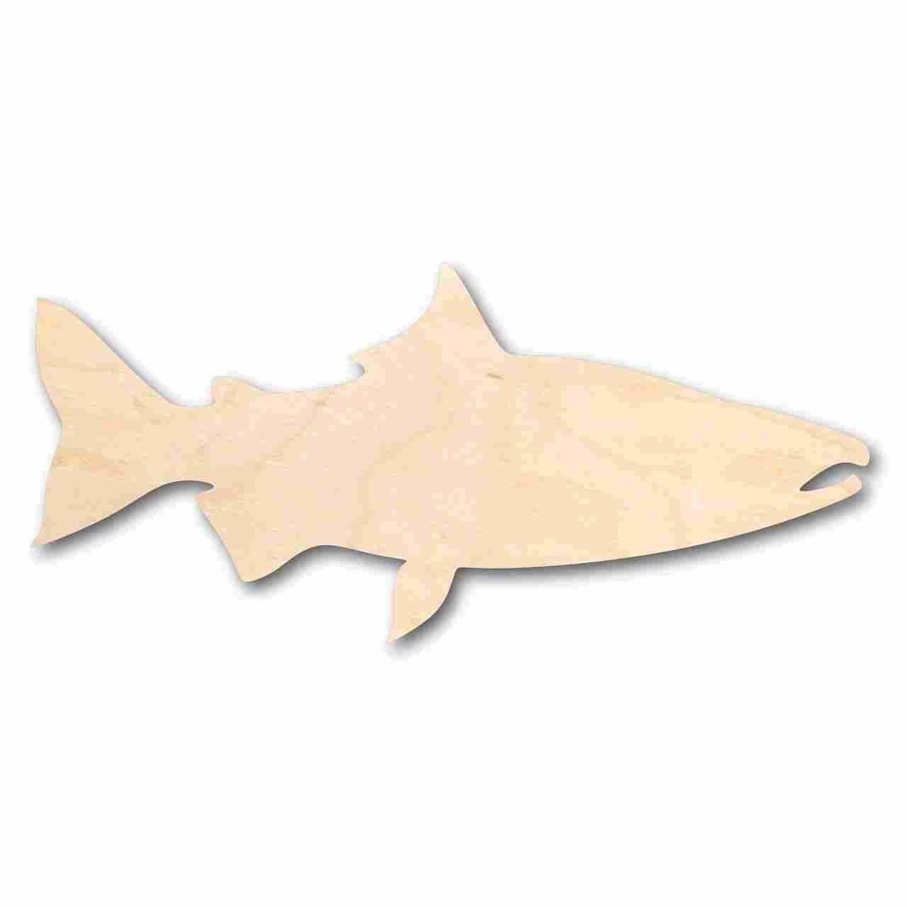 Unfinished Wooden Salmon Fish Shape - Ocean - Rivers - Alaska - Craft - up to 24