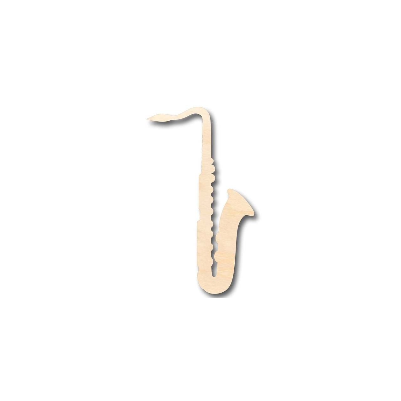 Unfinished Wooden Saxophone Shape - Music - Craft - up to 24" DIY-24 Hour Crafts