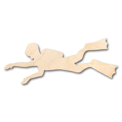 Unfinished Wooden Scuba Diver Shape - Ocean - Craft - up to 24