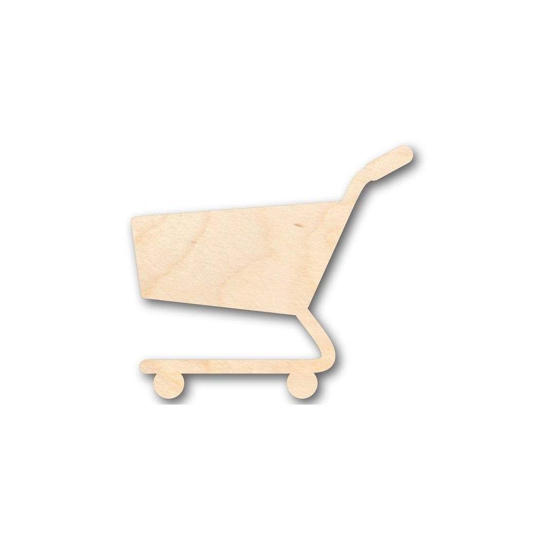 Unfinished Wooden Shopping Cart Shape - Craft - up to 24