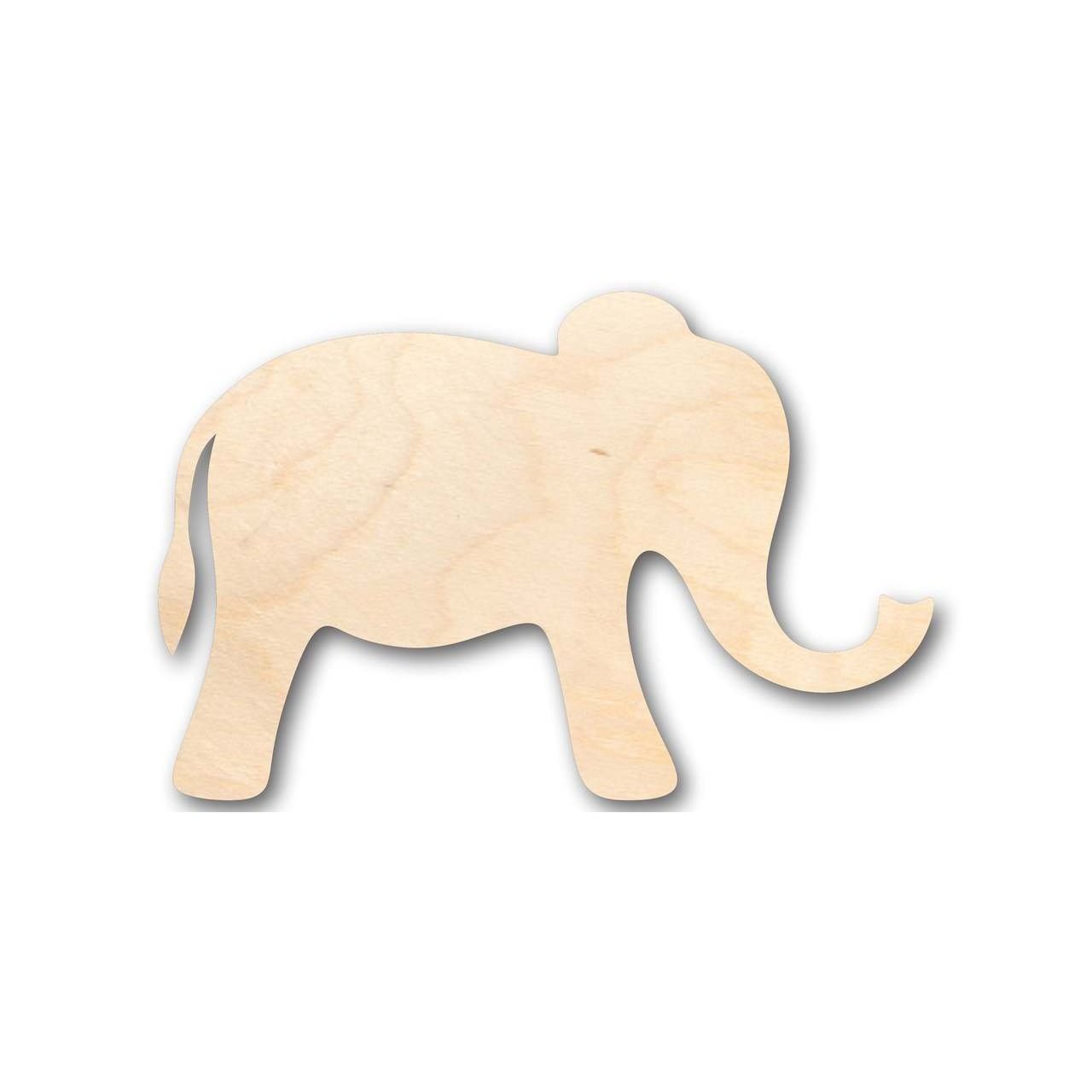 Unfinished Wooden Simple Elephant Shape - Animal - Wildlife - Craft - up to 24