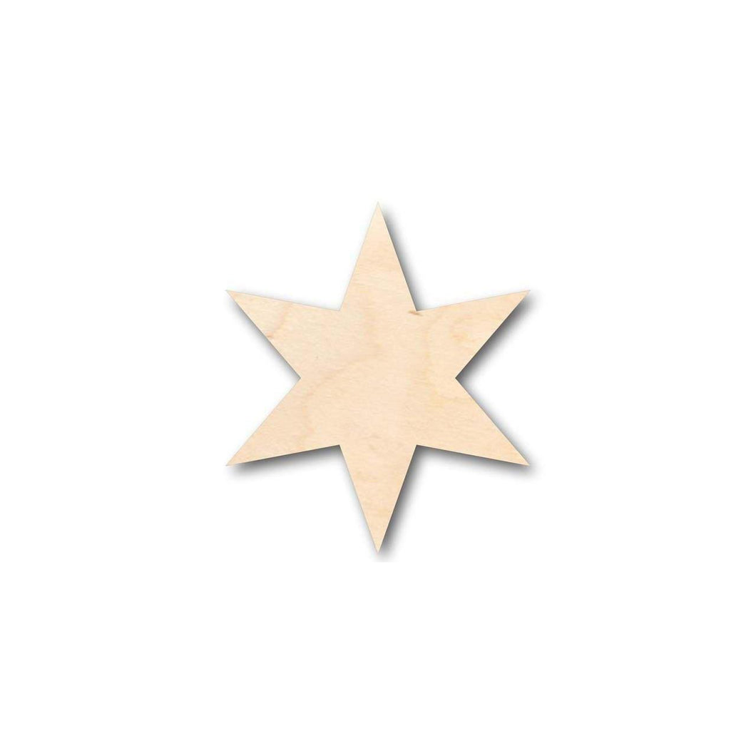 Unfinished Wooden Six Pointed Star Shape - Craft - up to 24