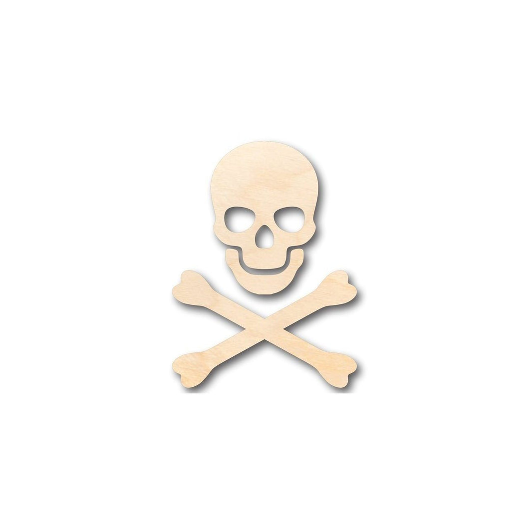 Unfinished Wooden Skull Crossbones Shape - Pirates - 3 Piece Craft - up to 24