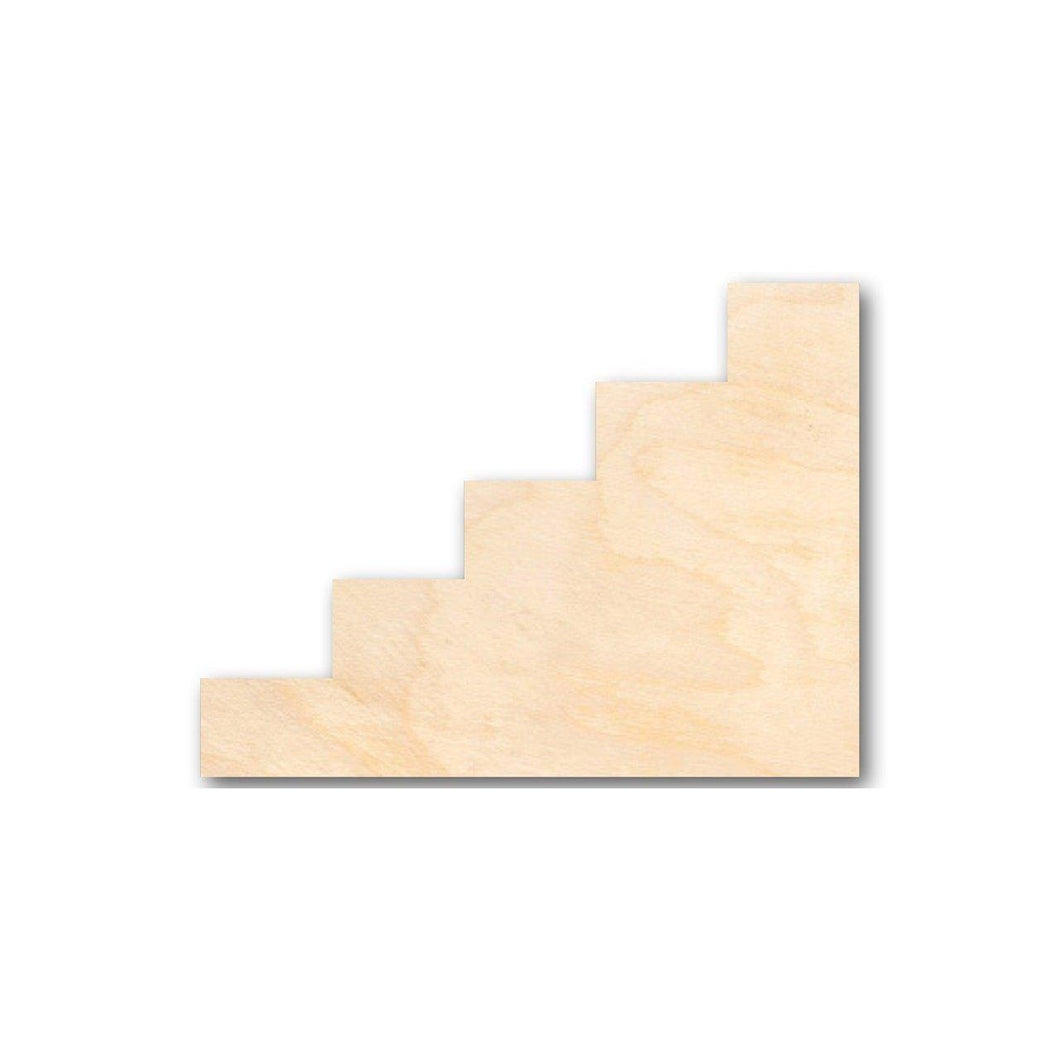 Unfinished Wood Stairs Steps Shape - Craft - up to 24