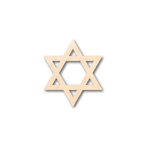 Unfinished Wooden Star of David Israel Shape - Hanukkah - Craft - up to 24" DIY-24 Hour Crafts