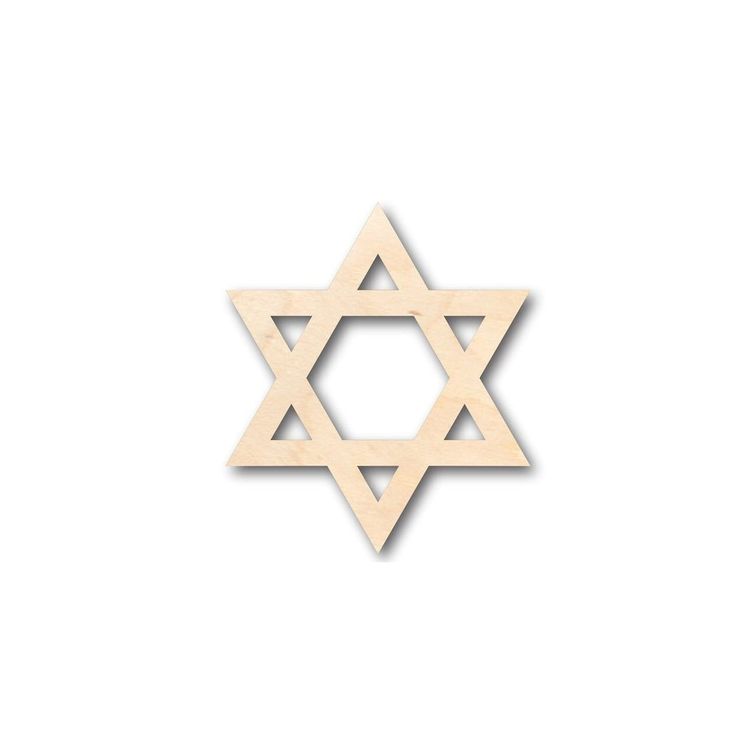 Unfinished Wooden Star of David Israel Shape - Hanukkah - Craft - up to 24