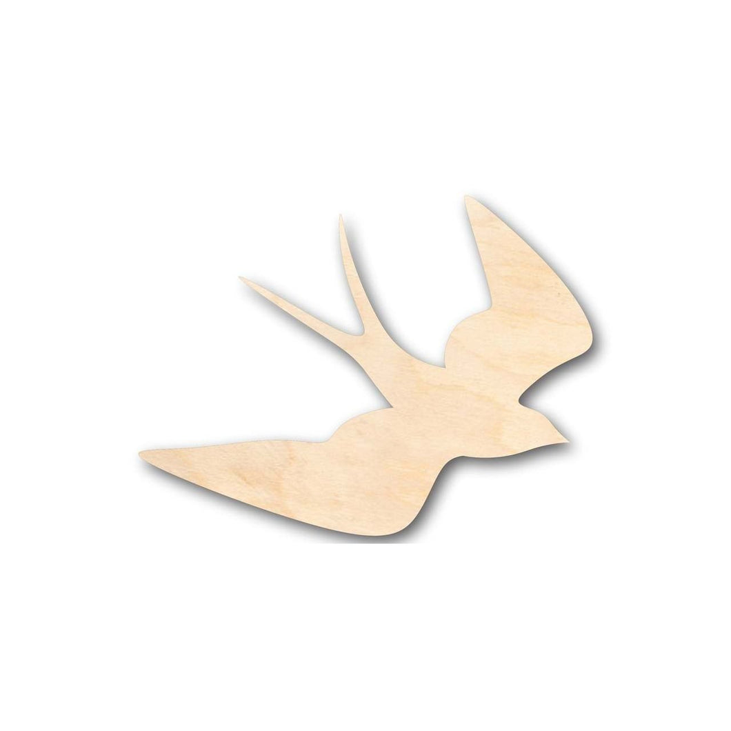 Unfinished Wooden Swallow Shape - Bird Animal - Craft - up to 24