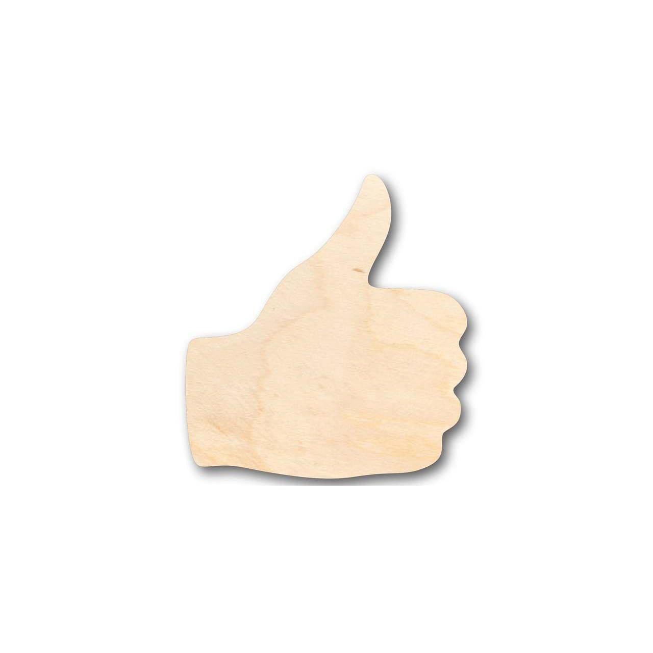 Unfinished Wooden Thumbs Up Shape - Craft - up to 24" DIY-24 Hour Crafts
