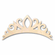 Load image into Gallery viewer, Unfinished Wooden Tiara Crown Shape - Royalty - Craft - up to 24&quot; DIY-24 Hour Crafts
