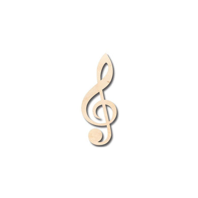 Unfinished Wooden Treble Clef Shape - Music - Nursery - Craft - up to 24