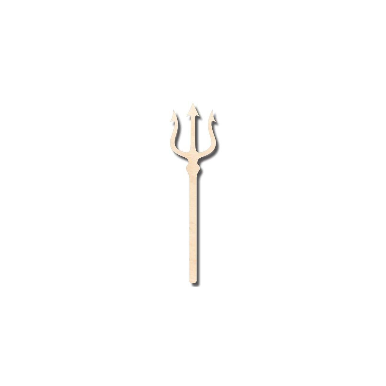 Unfinished Wooden Trident Shape - Ocean - Neptune - Craft - up to 24" DIY-24 Hour Crafts