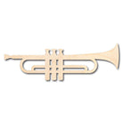 Unfinished Wooden Trumpet Shape - Music - Craft - up to 24" DIY-24 Hour Crafts