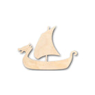 Unfinished Wooden Viking Ship Shape - Sailing - History - Craft - up to 24" DIY-24 Hour Crafts