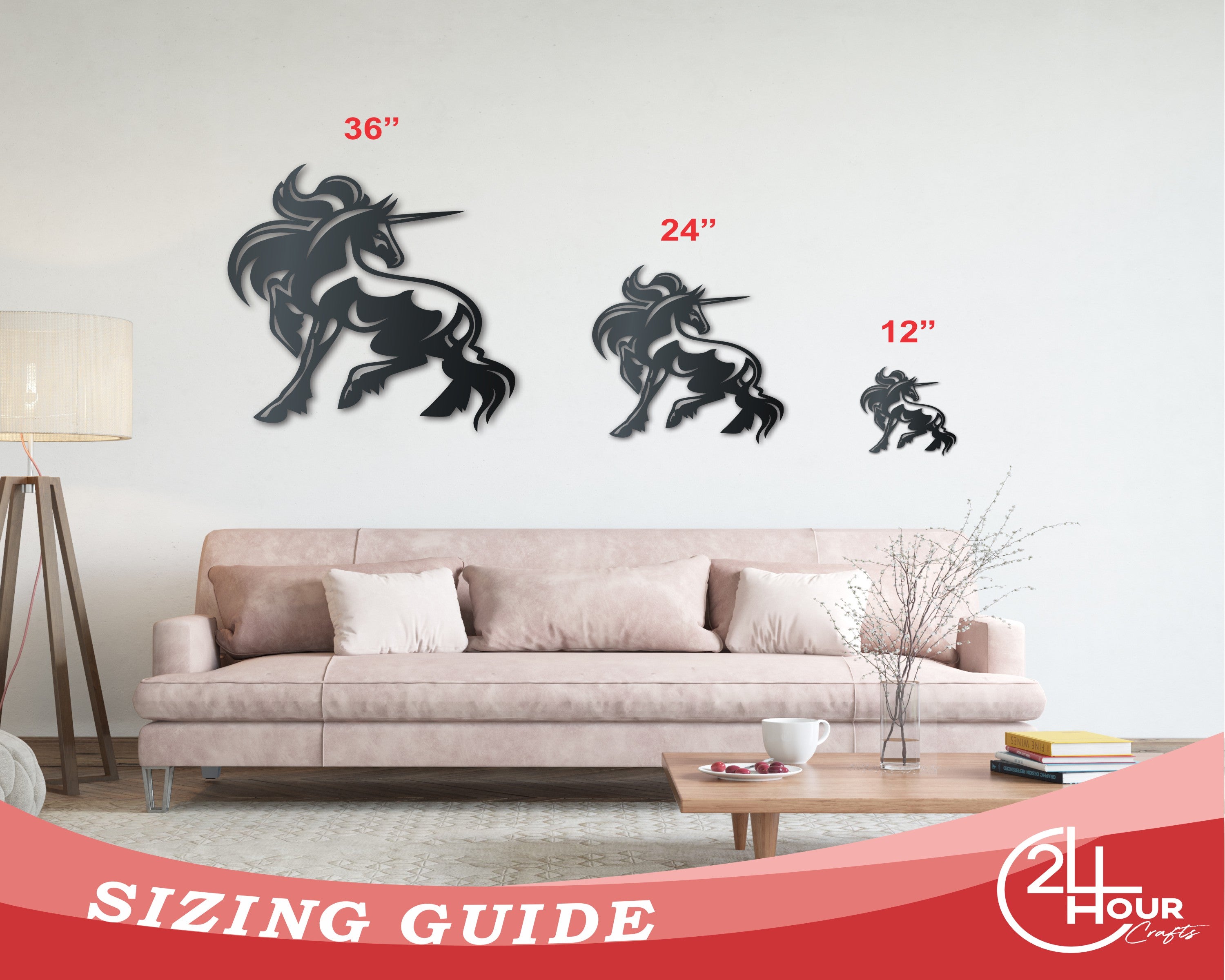 Metal Unicorn Wall Art - 14 Color Options