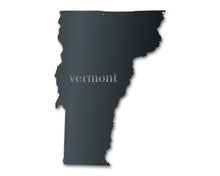 Load image into Gallery viewer, Metal Vermont Wall Art - Custom Metal US State Sign - 14 Color Options
