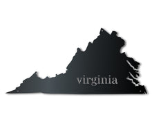 Load image into Gallery viewer, Metal Virginia Wall Art - Custom Metal US State Sign - 14 Color Options

