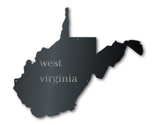 Load image into Gallery viewer, Metal West Virginia Wall Art - Custom Metal US State Sign - 14 Color Options
