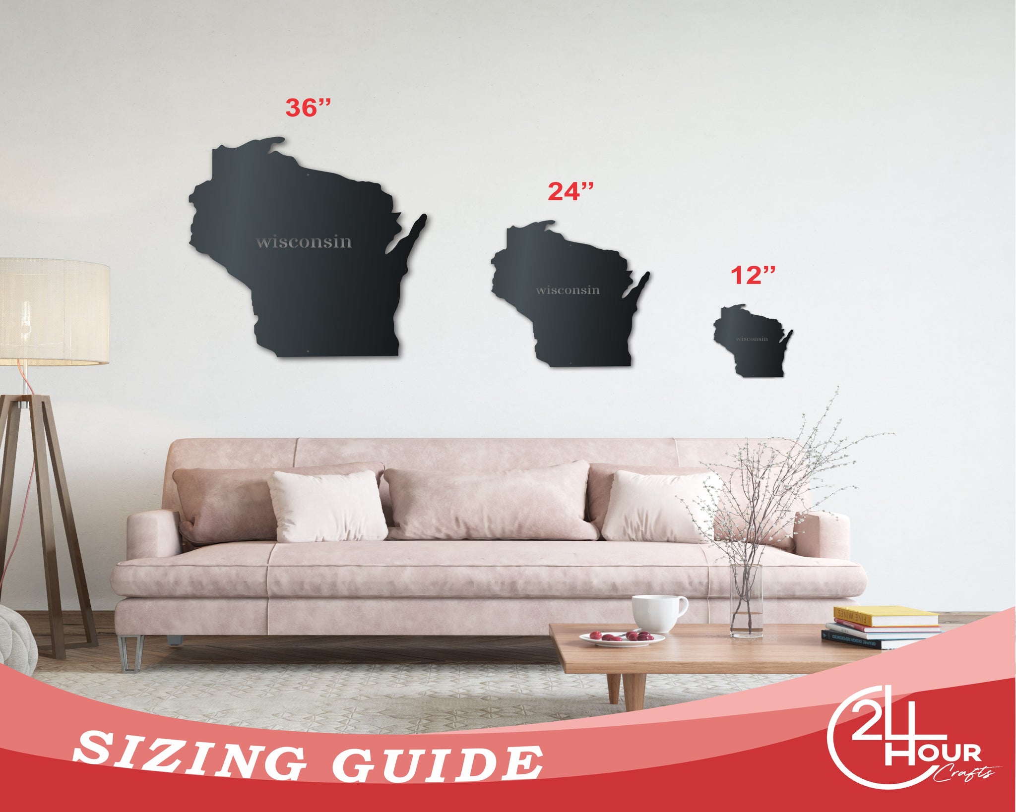 Metal Wisconsin Wall Art - Custom Metal US State Sign - 14 Color Optio ...