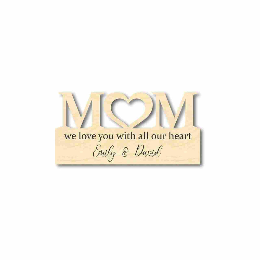 Wooden Love Mother's Day Gift Customizable Cutout Finished or Unfinished up to 48