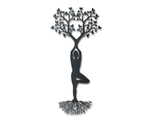 Load image into Gallery viewer, Metal Yoga Tree Pose Wall Art - 14 Color Options
