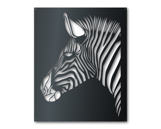 Metal Zebra Panel Wall Art