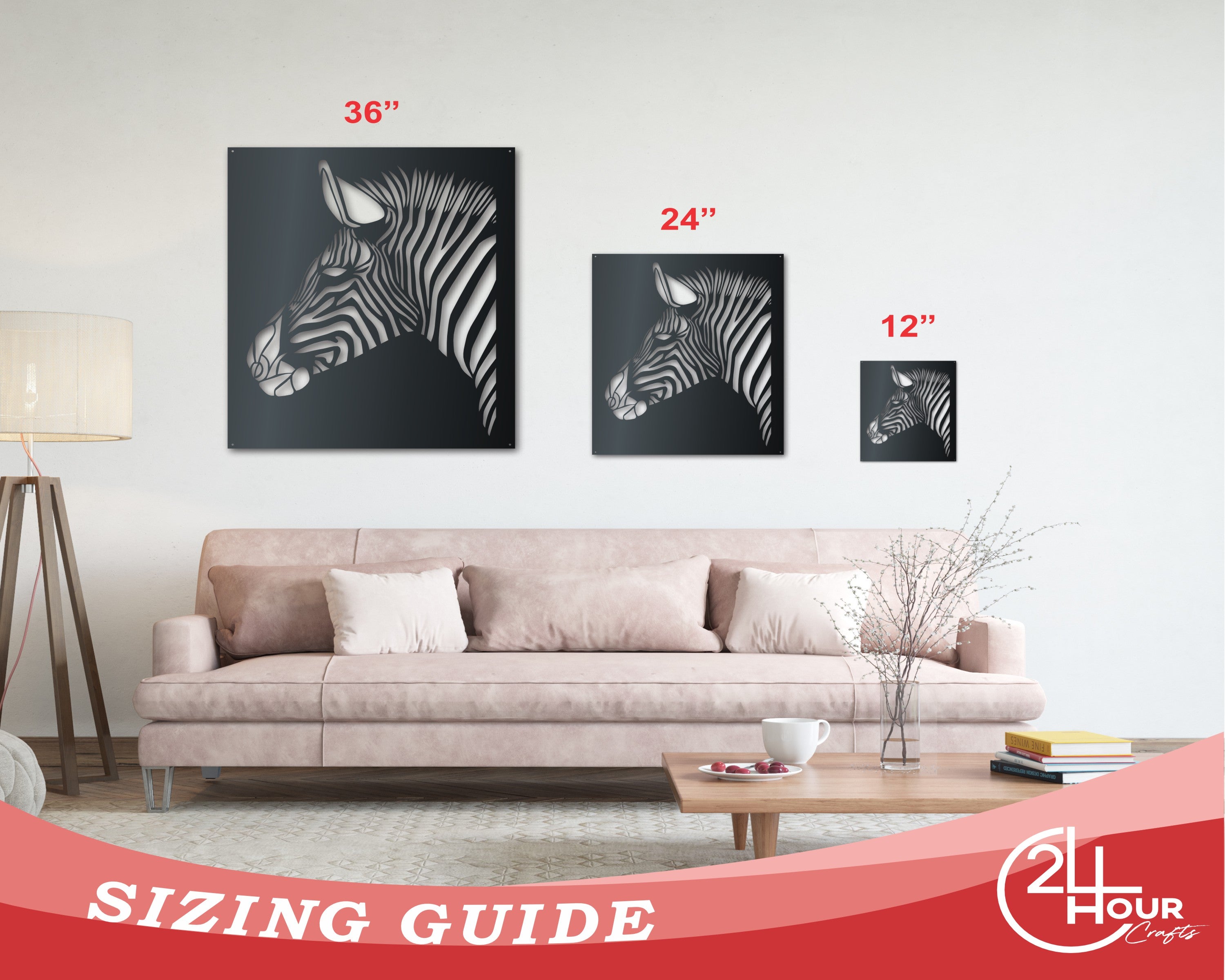 Metal Zebra Panel Wall Art